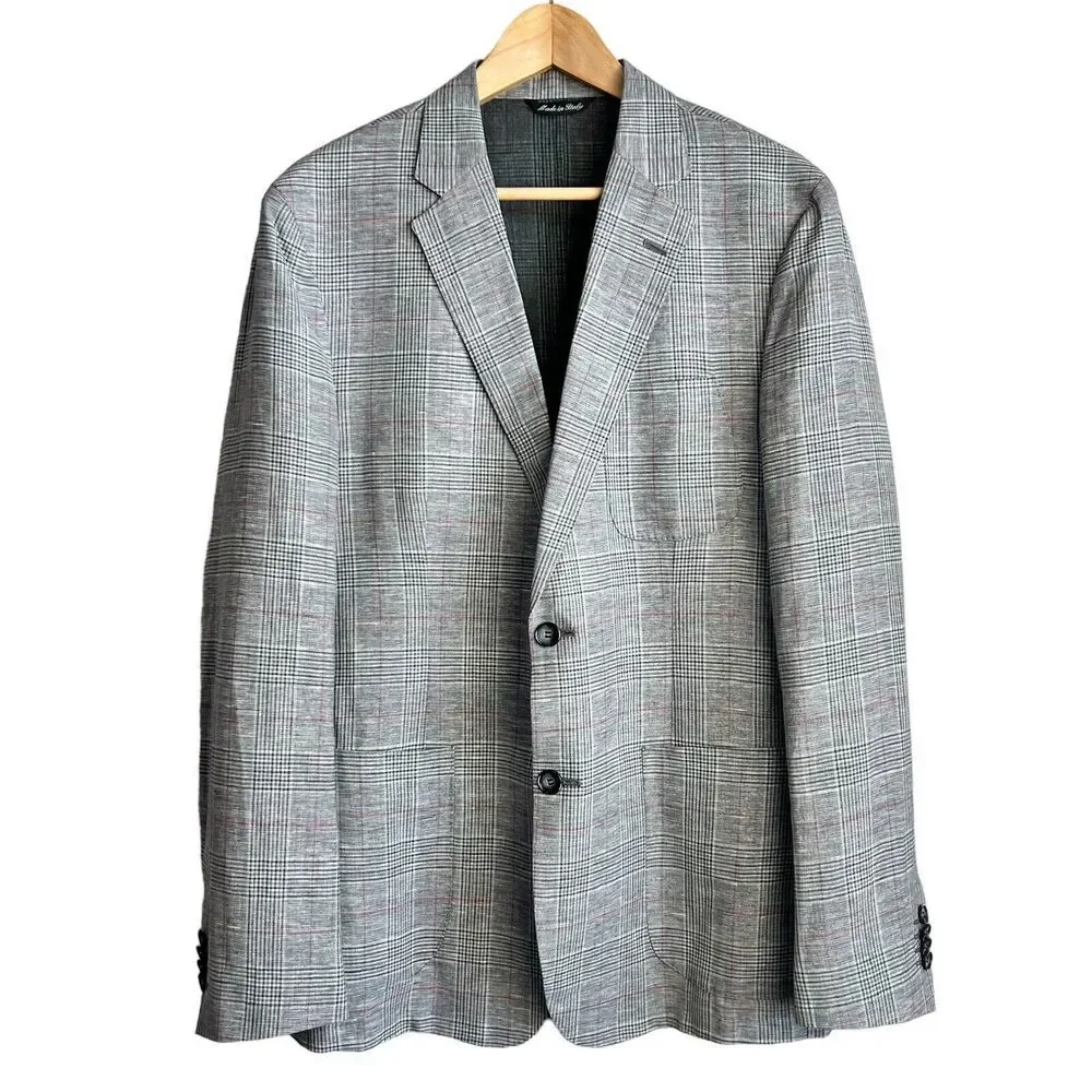 Ermenegildo Zegna Sport Coat Men IT 52 US 42 Wool Silk Linen Unstructured Blazer